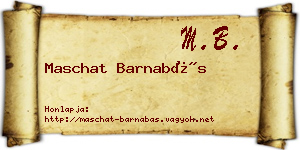 Maschat Barnabás névjegykártya
